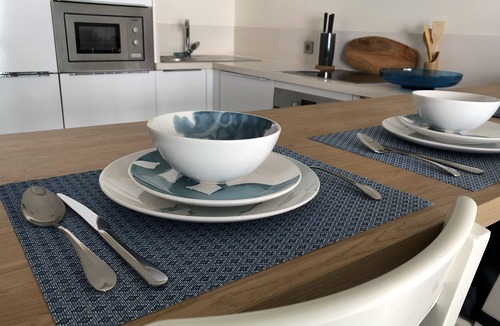 Ain Diab Apartment | Luxury Anfaplace Blue & Write apartment