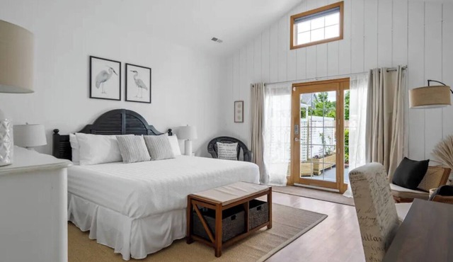 Blue Heron Room — Spacious Coastal Luxury with a Private Garden Patio in Rehoboth Beach