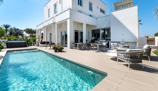 Luxury beachfront villa with pool