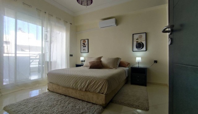 Spacious 2BR Tangier Apartment – 5 Min to Beach, Balcony & IPTV in tanger