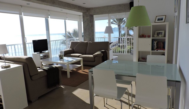 Sunny apartment in 1st line with views and private access to the beach