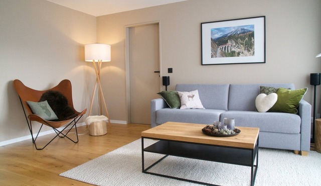 Sunny panoramic view near Davos Lenzerheide in Schmitten