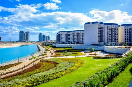 A luxury hotel unit overlooking the lake on the coast